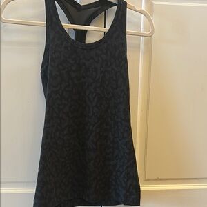 Black Leopard Print Women's Tank Top